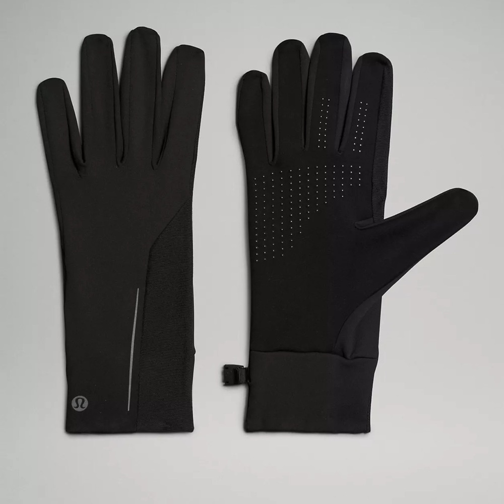 Lululemon Fast and Free Running Gloves Black | size Large